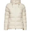 Women's Hooded Cream Puffer Jacket