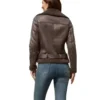 Womens Dark Brown Aviator Jacket