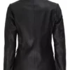 Womens Black Leather Blazer