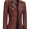 Women Brown 3 Length Coat