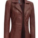 Women Brown 3 Length Coat