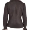 Womens Luxury shearling Aviator Bomber Leather Jacket
