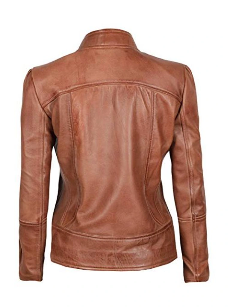 Womens Brown Motorcycle Jacket