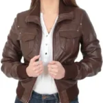 Womens Bomber Leather Jacket