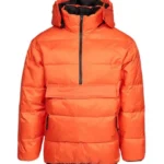 Womens Orange Hooded Puffer Down Jacket