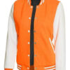 Womens Orange White Varsity baseball Jacket