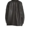 Oversized Faux Leather Bomber Jacket