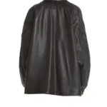 Oversized Faux Leather Bomber Jacket