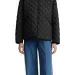 Womens Oversized Quilted Black Jacket