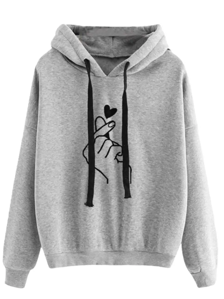 Womens Oversized SweetShirt Pullover grey Hoodie