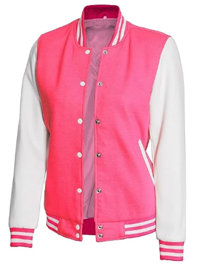 Pink and white varsity Jacket