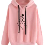 Womens Pullover Oversized SweetShirt Pink Hoodie