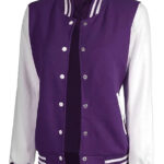 Womens Purple and White Varsity baseball Jacket