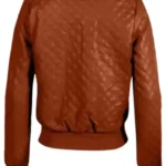 Women Brown Bomber Quilted Leather Jacket