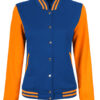 Womens Royal Blue Yellow Varsity Jacket