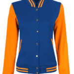 Womens Royal Blue Yellow Varsity Jacket