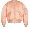 Womens Oversize Peach Bomber Jacket