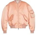 Womens Oversize Peach Bomber Jacket
