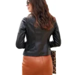 Womens Stylish Biker Black Leather Jacket