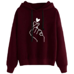 Womens SweetShirt Oversized Pullover Maroon Hoodie