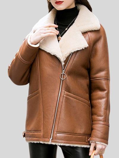 Womens Aviator Leather Jacket
