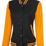 Yellow and Black Varsity Jacket for womens