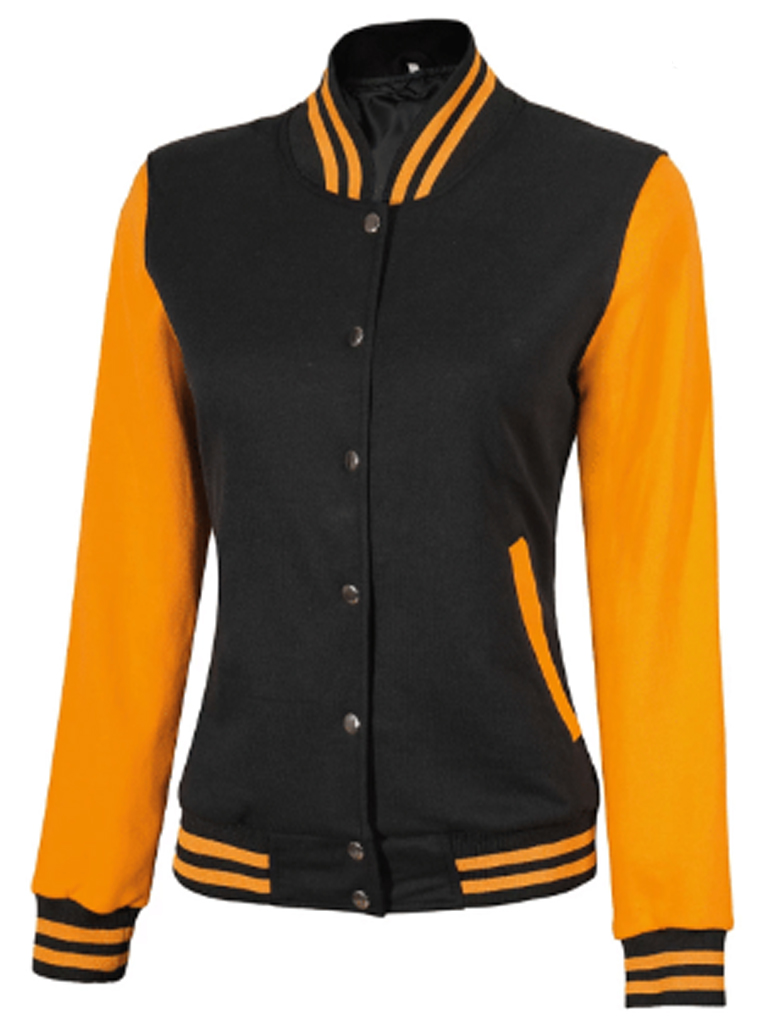 Yellow and Black Varsity Jacket for womens
