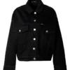 womens black denim jacket
