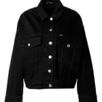 womens black denim jacket