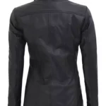 black leather blazer ladies