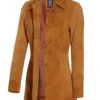 Women's Light Brown Real Suede Coat