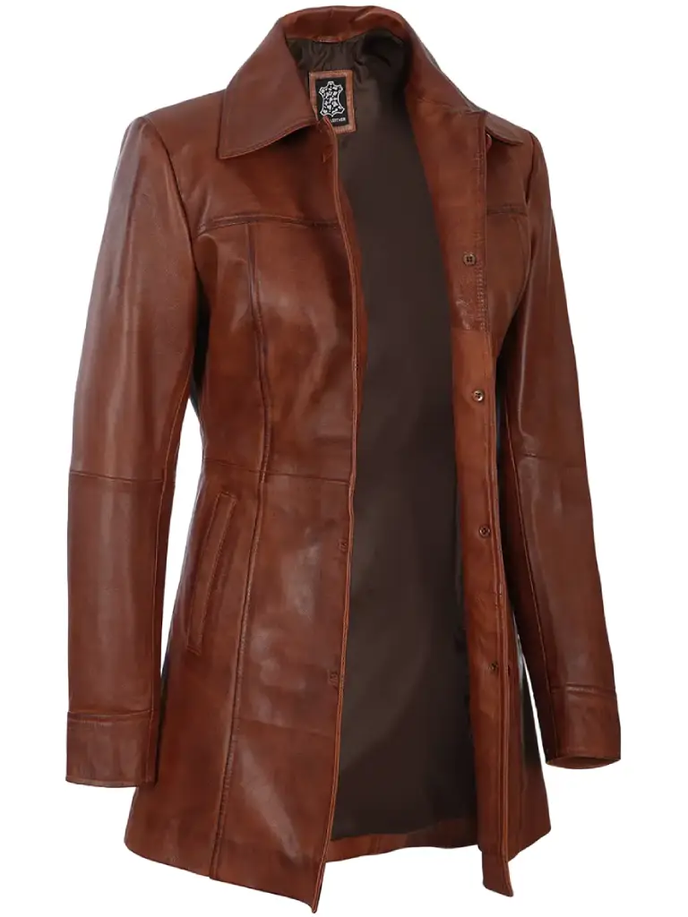 cognac-leather-quarter-length-coat