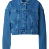womens seasoned denim blue jacket