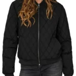 womens classic black bomber jacket