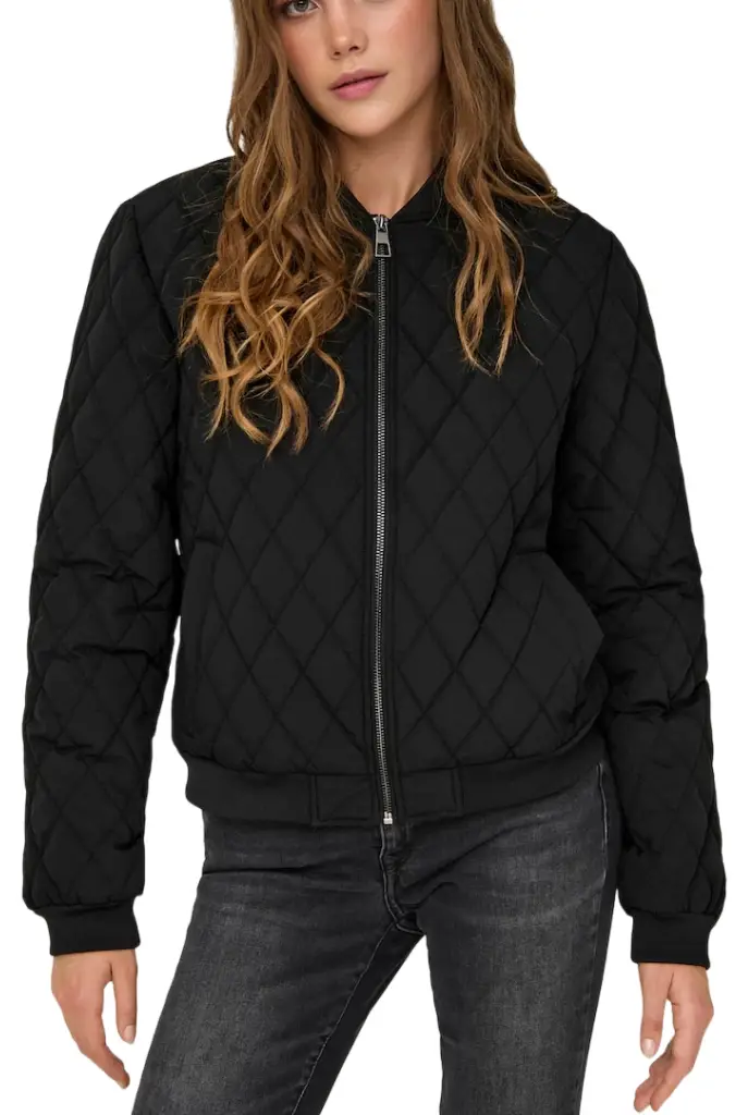 womens classic black bomber jacket