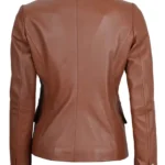 double breasted leather blazer