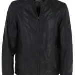 leather biker jacket black hard knott