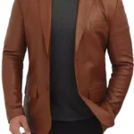 mens leather blazer