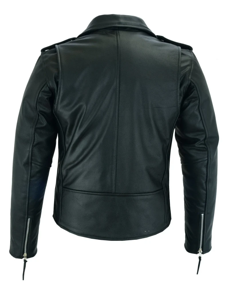 Mens Marlon Brando Black Leather Jacket