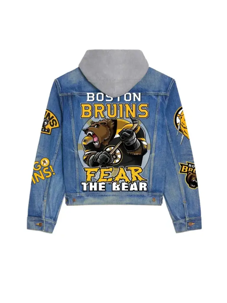 Boston Bruins Hooded Blue Denim Jacket