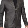 men notch lapel brown distressed blazer