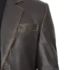 two button distressed blazer jacket