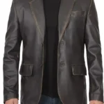 men two button ruboff brown blazer