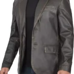 men vintage leather blazer