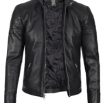 mens Black leather jacket