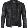 mens black racer leather jacket