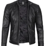 mens black racer leather jacket