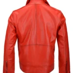 Red Moto Biker Leather Jacket