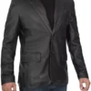 mens notch lapel two button black blazer