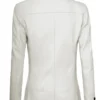 Womens Off White Leather Blazer